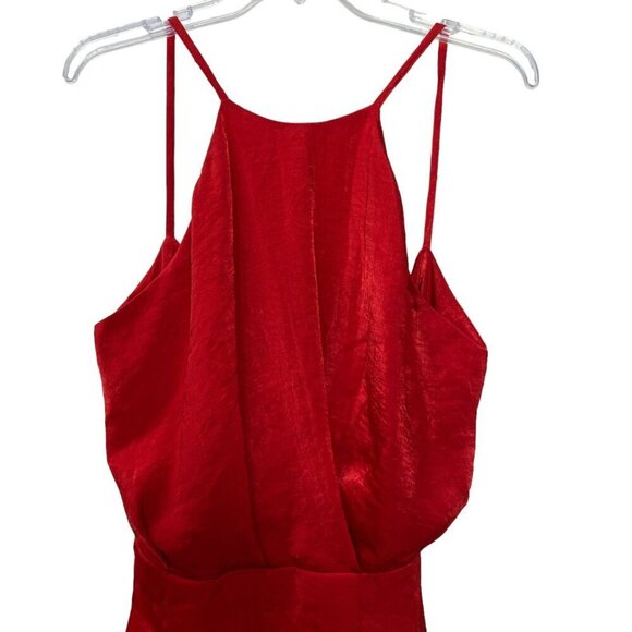 Zara  Red Jumpsuite Sleeveless Spaghetti Straps Tie Back Romper Medium - Picture 4 of 16